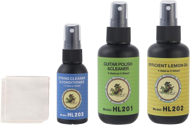 Meoctrwh Guitar Fretboard Lemon Oil, Body Polish, String Cleaner, Polish Cloth, Guitar Care Kit - Image 1